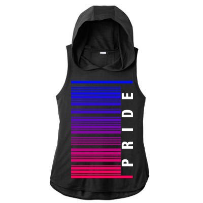 Bi Pride Barcode Bisexual Ladies PosiCharge Tri-Blend Wicking Draft Hoodie Tank