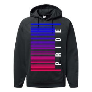 Bi Pride Barcode Bisexual Performance Fleece Hoodie