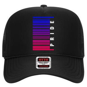 Bi Pride Barcode Bisexual High Crown Mesh Back Trucker Hat