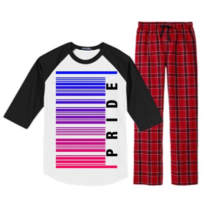 Bi Pride Barcode Bisexual Raglan Sleeve Pajama Set