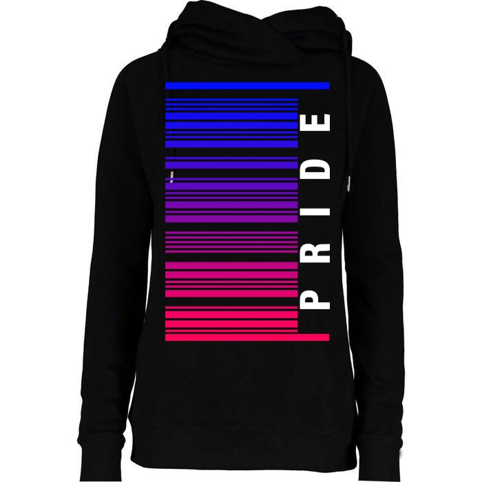 Bi Pride Barcode Bisexual Womens Funnel Neck Pullover Hood