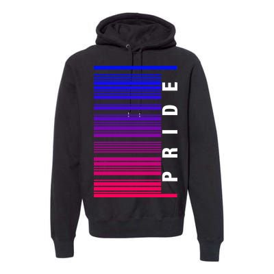 Bi Pride Barcode Bisexual Premium Hoodie