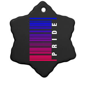 Bi Pride Barcode Bisexual Ceramic Star Ornament