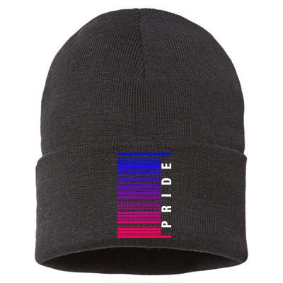 Bi Pride Barcode Bisexual Sustainable Knit Beanie