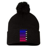 Bi Pride Barcode Bisexual Pom Pom 12in Knit Beanie