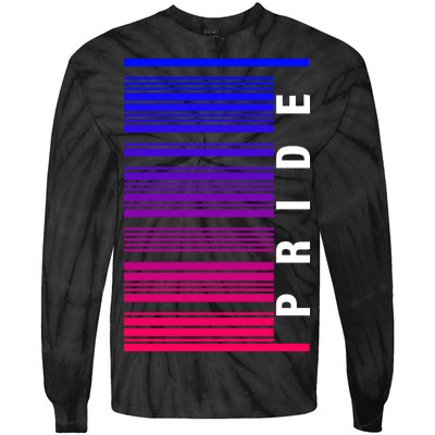 Bi Pride Barcode Bisexual Tie-Dye Long Sleeve Shirt