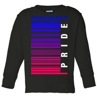 Bi Pride Barcode Bisexual Toddler Long Sleeve Shirt