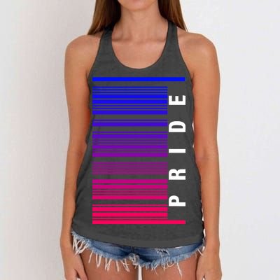 Bi Pride Barcode Bisexual Women's Knotted Racerback Tank