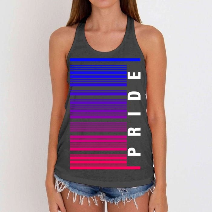 Bi Pride Barcode Bisexual Women's Knotted Racerback Tank