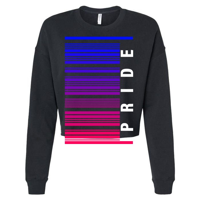 Bi Pride Barcode Bisexual Cropped Pullover Crew