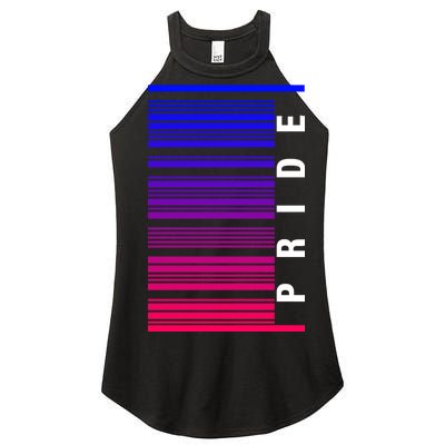 Bi Pride Barcode Bisexual Women’s Perfect Tri Rocker Tank