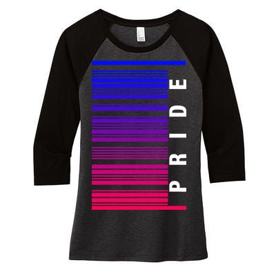 Bi Pride Barcode Bisexual Women's Tri-Blend 3/4-Sleeve Raglan Shirt