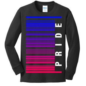 Bi Pride Barcode Bisexual Kids Long Sleeve Shirt