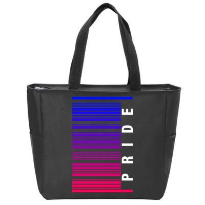 Bi Pride Barcode Bisexual Zip Tote Bag