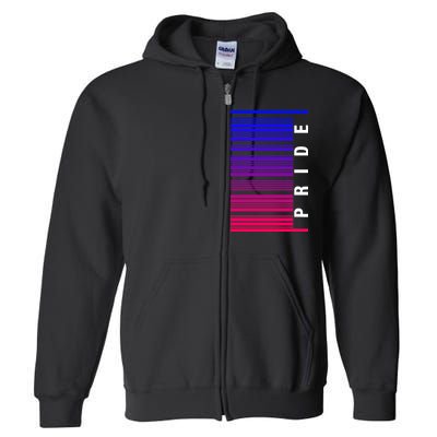 Bi Pride Barcode Bisexual Full Zip Hoodie