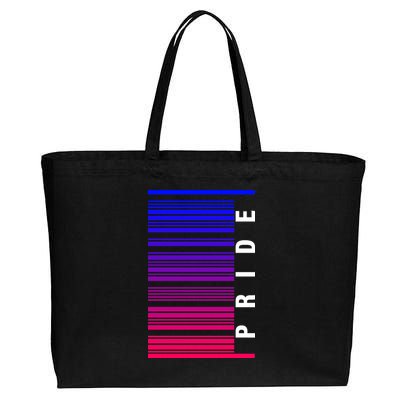 Bi Pride Barcode Bisexual Cotton Canvas Jumbo Tote