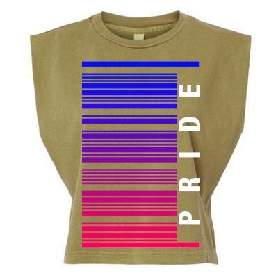 Bi Pride Barcode Bisexual Garment-Dyed Women's Muscle Tee