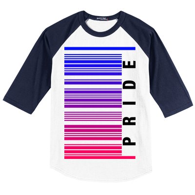 Bi Pride Barcode Bisexual Baseball Sleeve Shirt