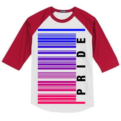 Bi Pride Barcode Bisexual Kids Colorblock Raglan Jersey