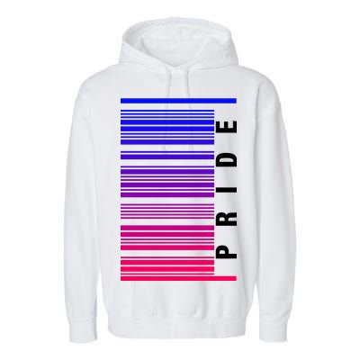 Bi Pride Barcode Bisexual Garment-Dyed Fleece Hoodie