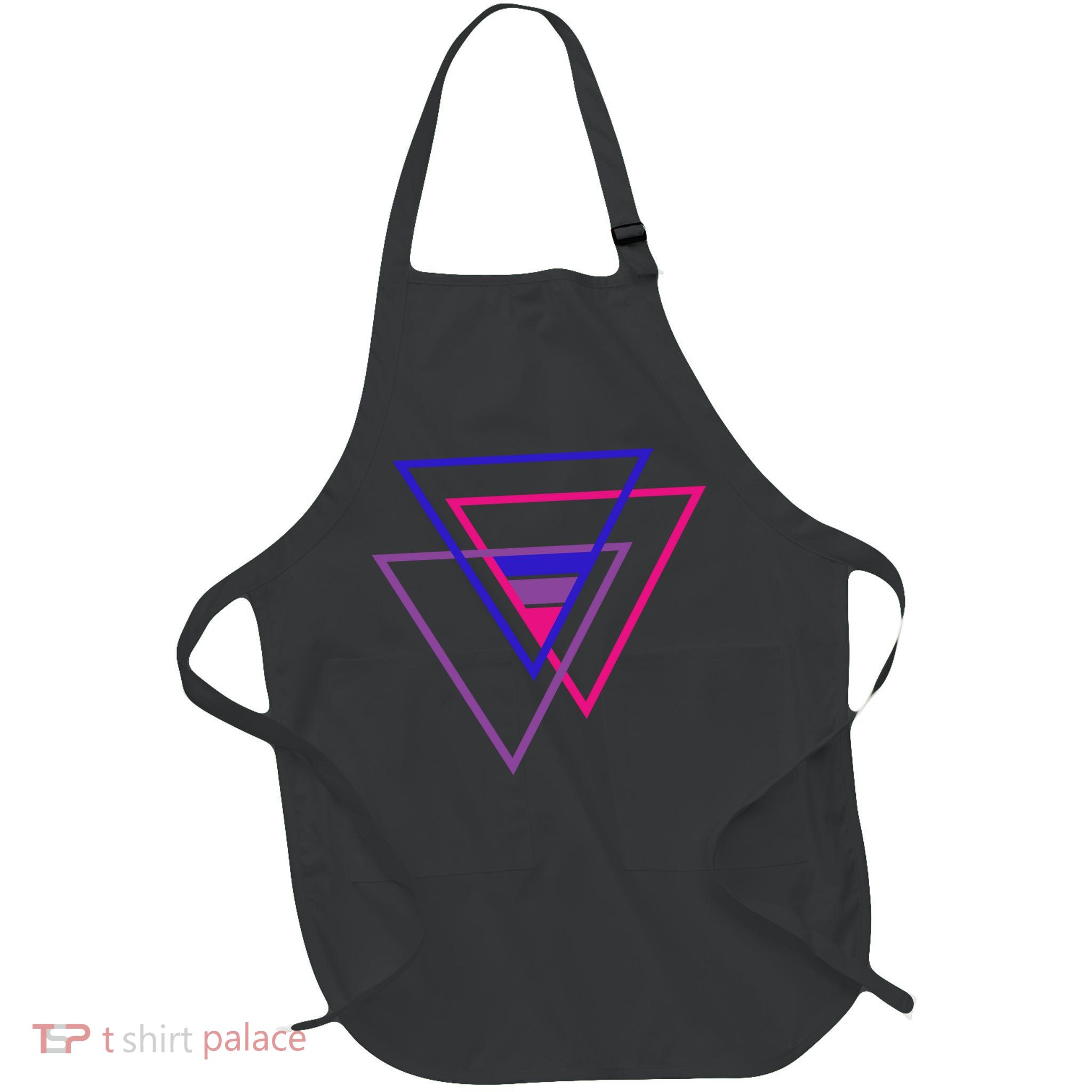 Bi Pride Triangle Full-Length Apron With Pockets