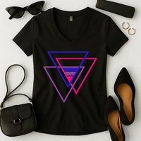 Bi Pride Triangle Women's V-Neck T-Shirt