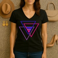 Bi Pride Triangle Women's V-Neck T-Shirt