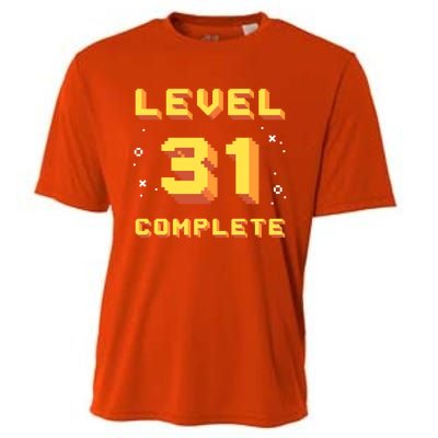 Born In 1990 Level 31 Complete 31th Birthday Retro Gaming Gift Cooling Performance Crew T-Shirt