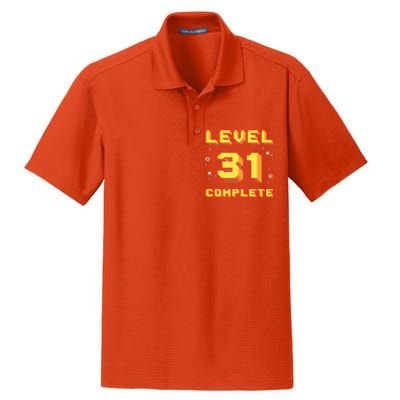 Born In 1990 Level 31 Complete 31th Birthday Retro Gaming Gift Dry Zone Grid Polo