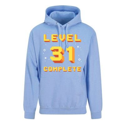 Born In 1990 Level 31 Complete 31th Birthday Retro Gaming Gift Unisex Surf Hoodie