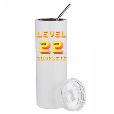 Born In 1999 Level 22 Complete 22th Birthday Retro Gaming Gift Stainless Steel Tumbler