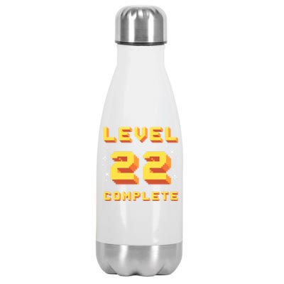 Born In 1999 Level 22 Complete 22th Birthday Retro Gaming Gift Stainless Steel Insulated Water Bottle