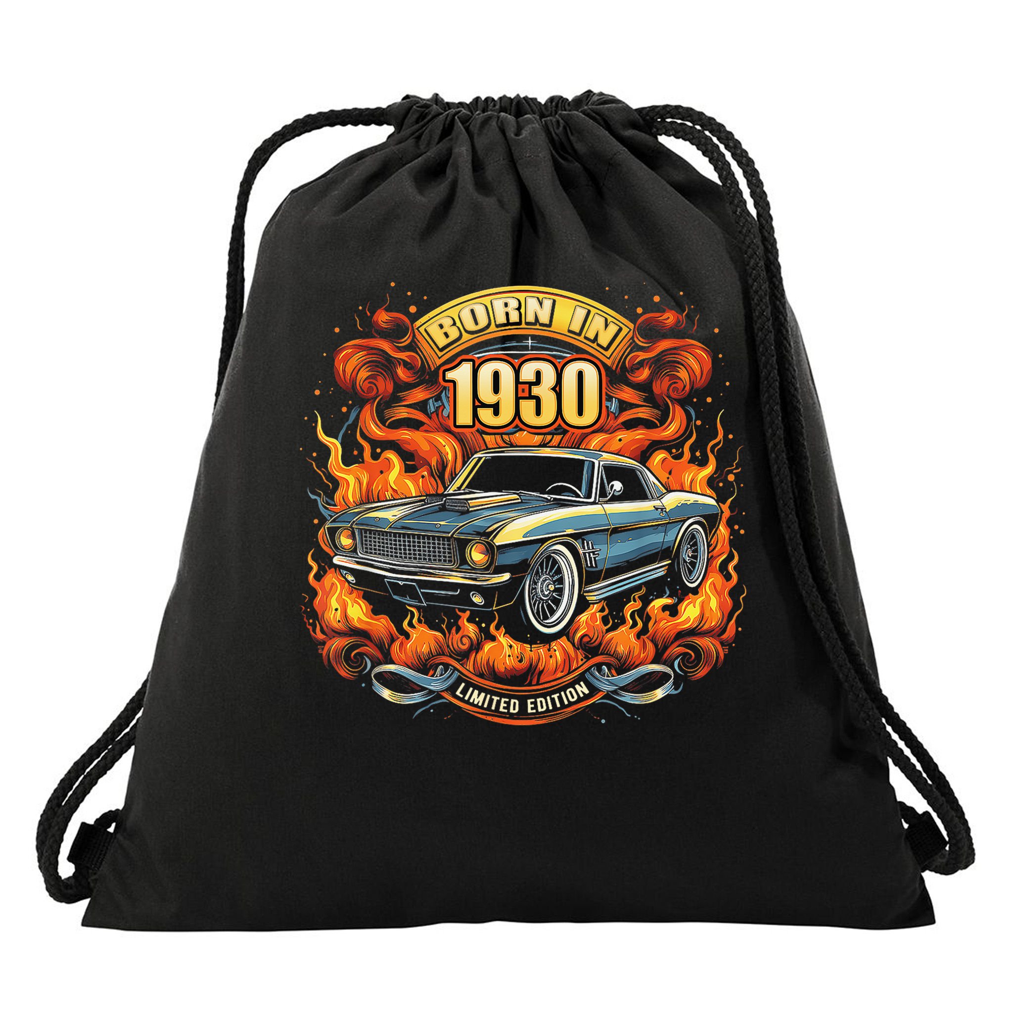 Born In 1930 Classic Muscle Car Lovers 95th Birthday Drawstring Bag