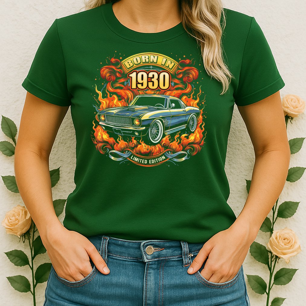 Born In 1930 Classic Muscle Car Lovers 95th Birthday Womens T-Shirt