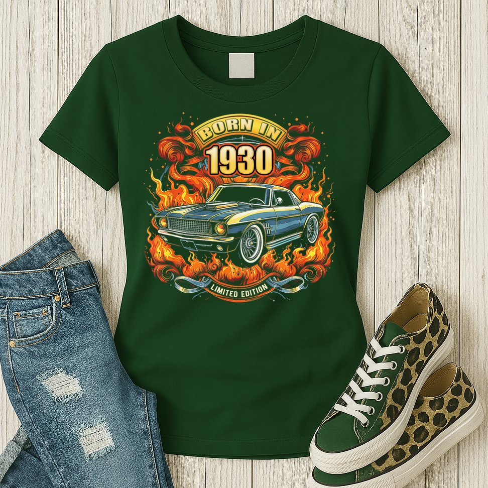 Born In 1930 Classic Muscle Car Lovers 95th Birthday Womens T-Shirt