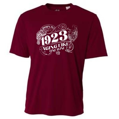 Born In 1923 100th Birthday Aging Like Fine Wine Cooling Performance Crew T-Shirt