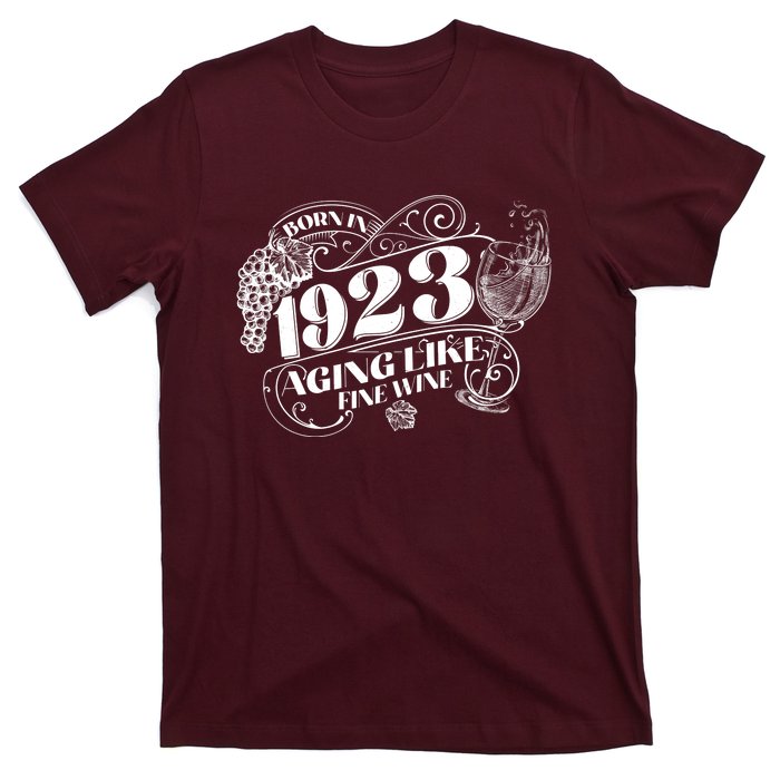 Born In 1923 100th Birthday Aging Like Fine Wine T-Shirt