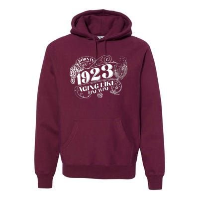 Born In 1923 100th Birthday Aging Like Fine Wine Premium Hoodie