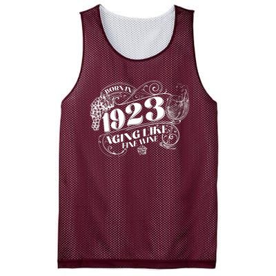 Born In 1923 100th Birthday Aging Like Fine Wine Mesh Reversible Basketball Jersey Tank