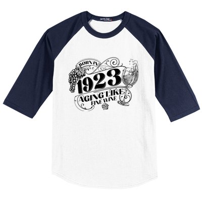 Born In 1923 100th Birthday Aging Like Fine Wine Baseball Sleeve Shirt