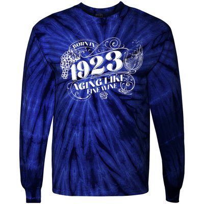 Born In 1923 100th Birthday Aging Like Fine Wine Tie-Dye Long Sleeve Shirt