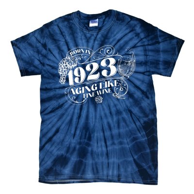 Born In 1923 100th Birthday Aging Like Fine Wine Tie-Dye T-Shirt