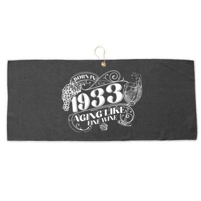 Born In 1933 90th Birthday Aging Like Fine Wine Large Microfiber Waffle Golf Towel