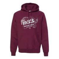 Born In 1933 90th Birthday Aging Like Fine Wine Premium Hoodie