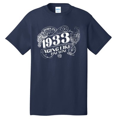 Born In 1933 90th Birthday Aging Like Fine Wine Tall T-Shirt