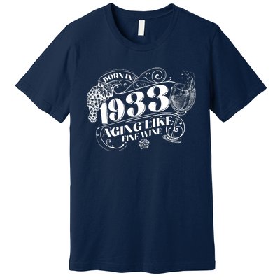 Born In 1933 90th Birthday Aging Like Fine Wine Premium T-Shirt