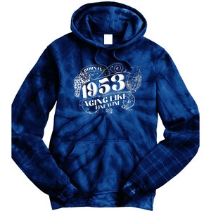 Born In 1953 70th Birthday Aging Like Fine Wine Tie Dye Hoodie