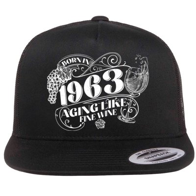 Born In 1963 60th Birthday Aging Like Fine Wine Flatbill Hat