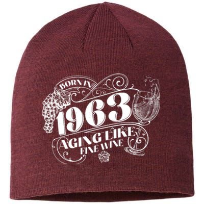 Born In 1963 60th Birthday Aging Like Fine Wine Sustainable Beanie