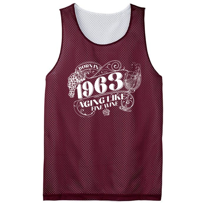 Born In 1963 60th Birthday Aging Like Fine Wine Mesh Reversible Basketball Jersey Tank